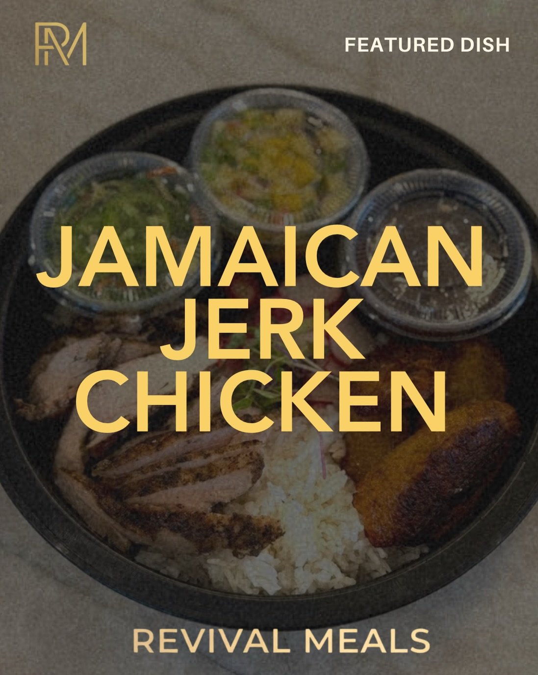 This weeks featured dish is a Jamaican Jerk Chicken Bowl

with baked plantain, tropical mango pico, white rice, kale and cabbage slaw, with house made jerk sauce 🍃

If you&rsquo;re interested in our package options, place your first order in our bio