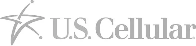 U.S. Cellular logo in gray with stylized star and text