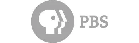 PBS logo with a stylized human face inside a circle