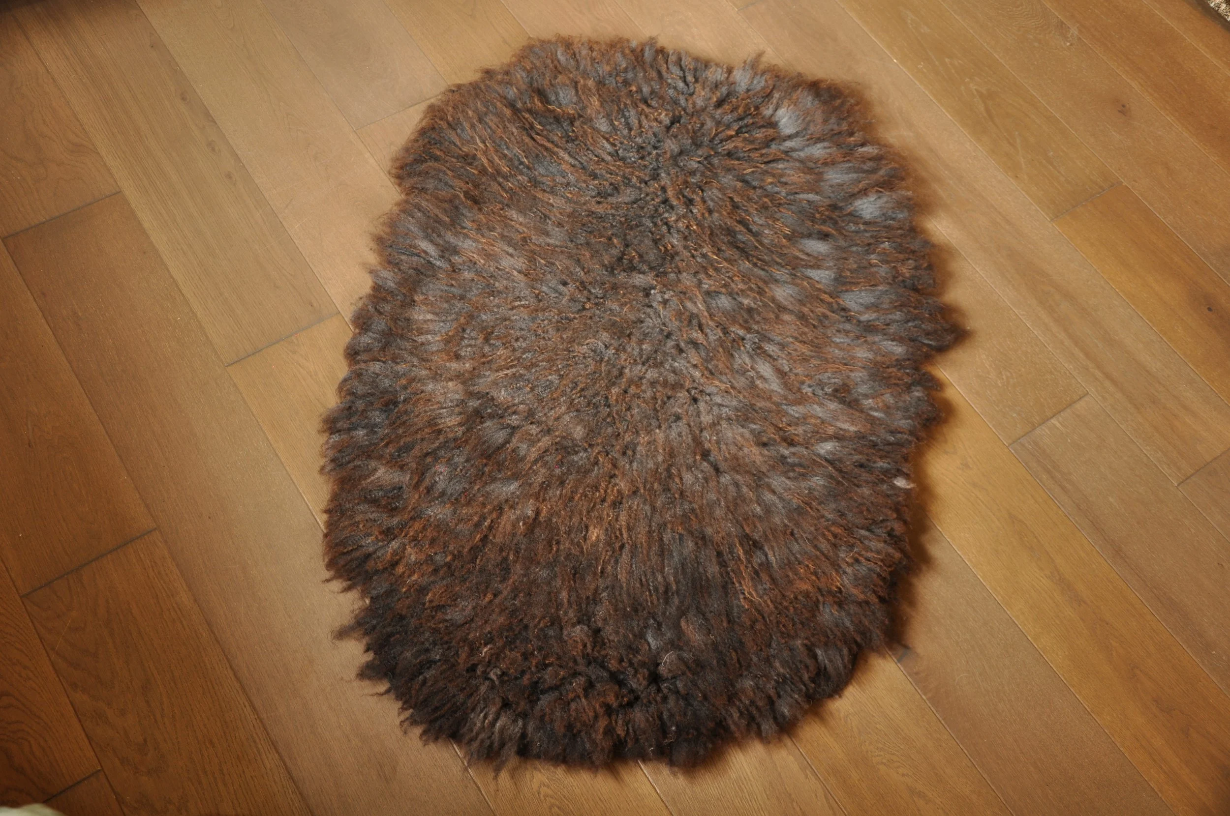 Felted rug on floor