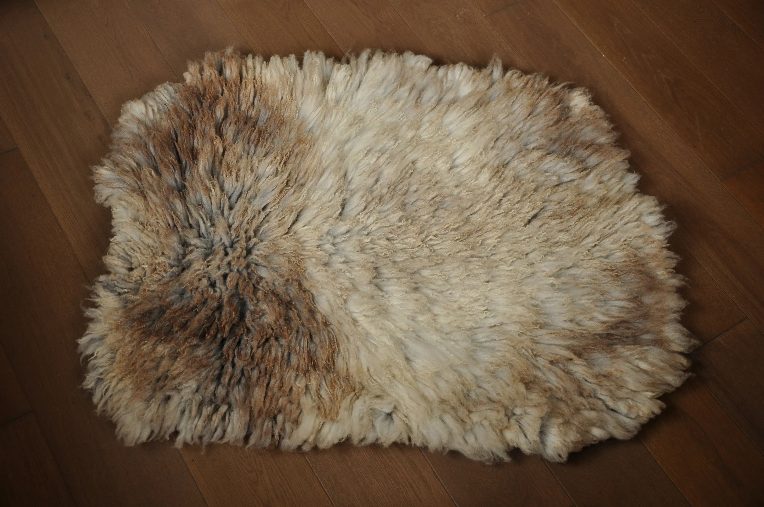 Felted rug on floor