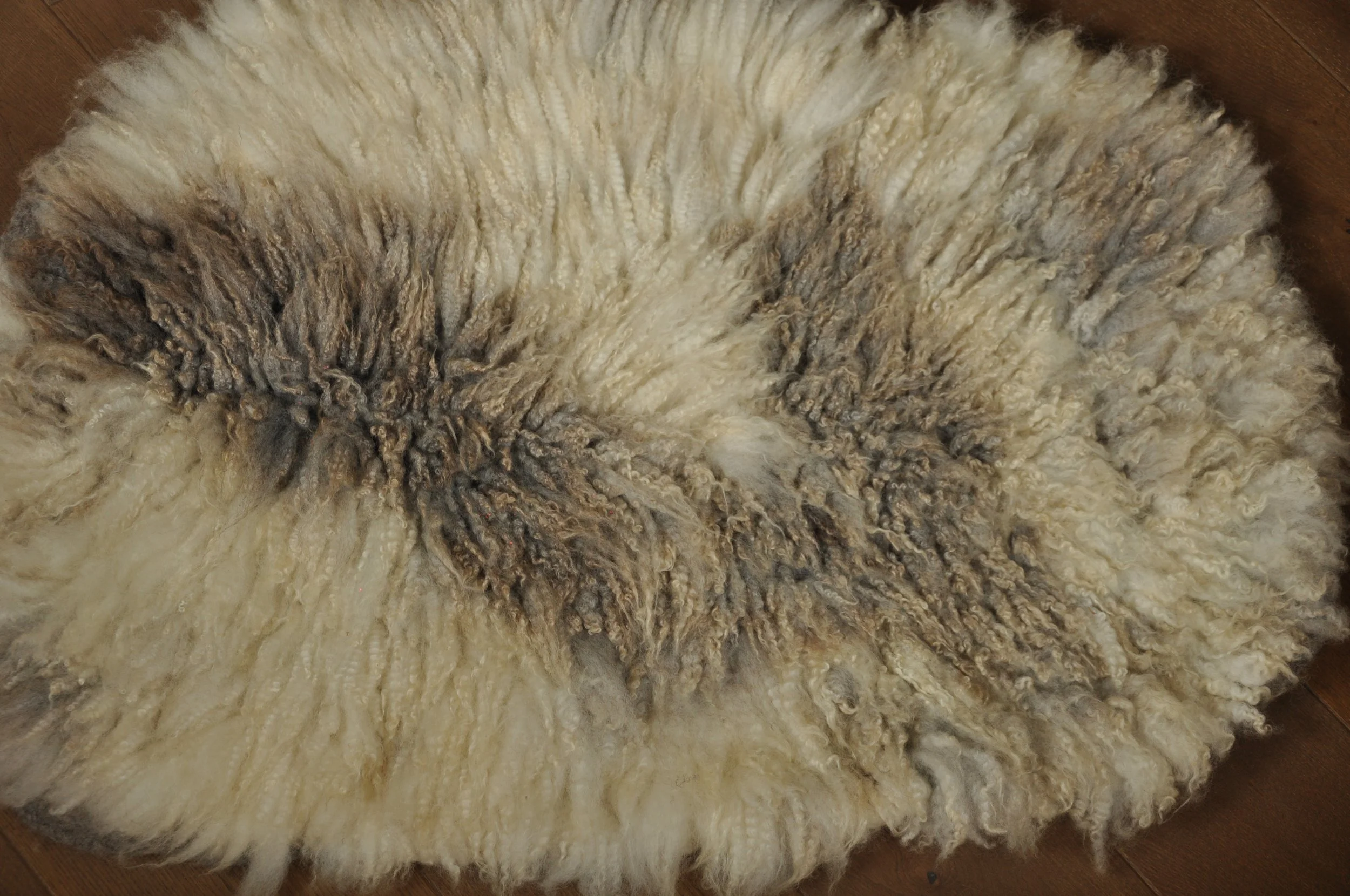 Felted rug on floor