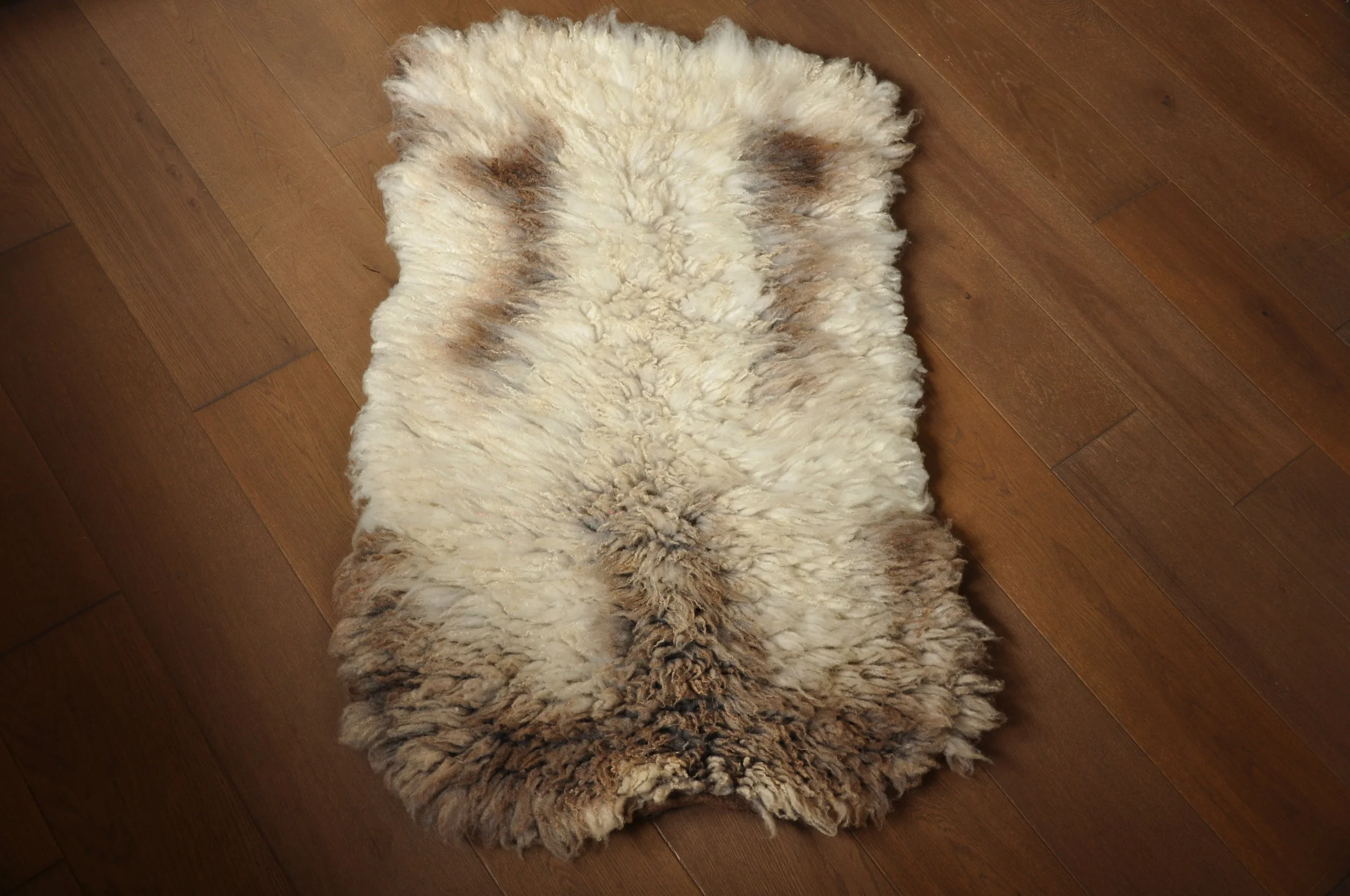 Felted rug on floor