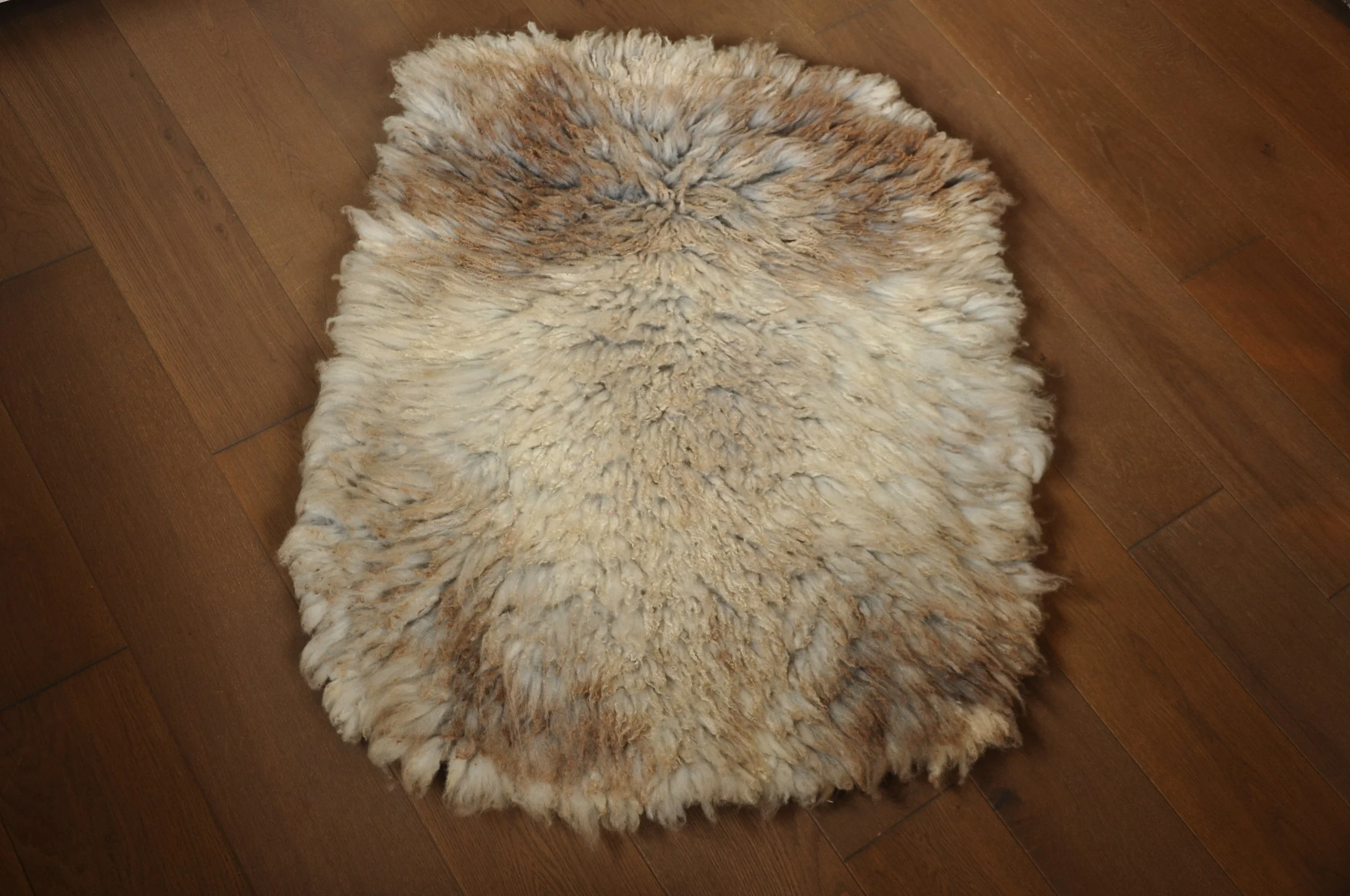 felted rug on floor