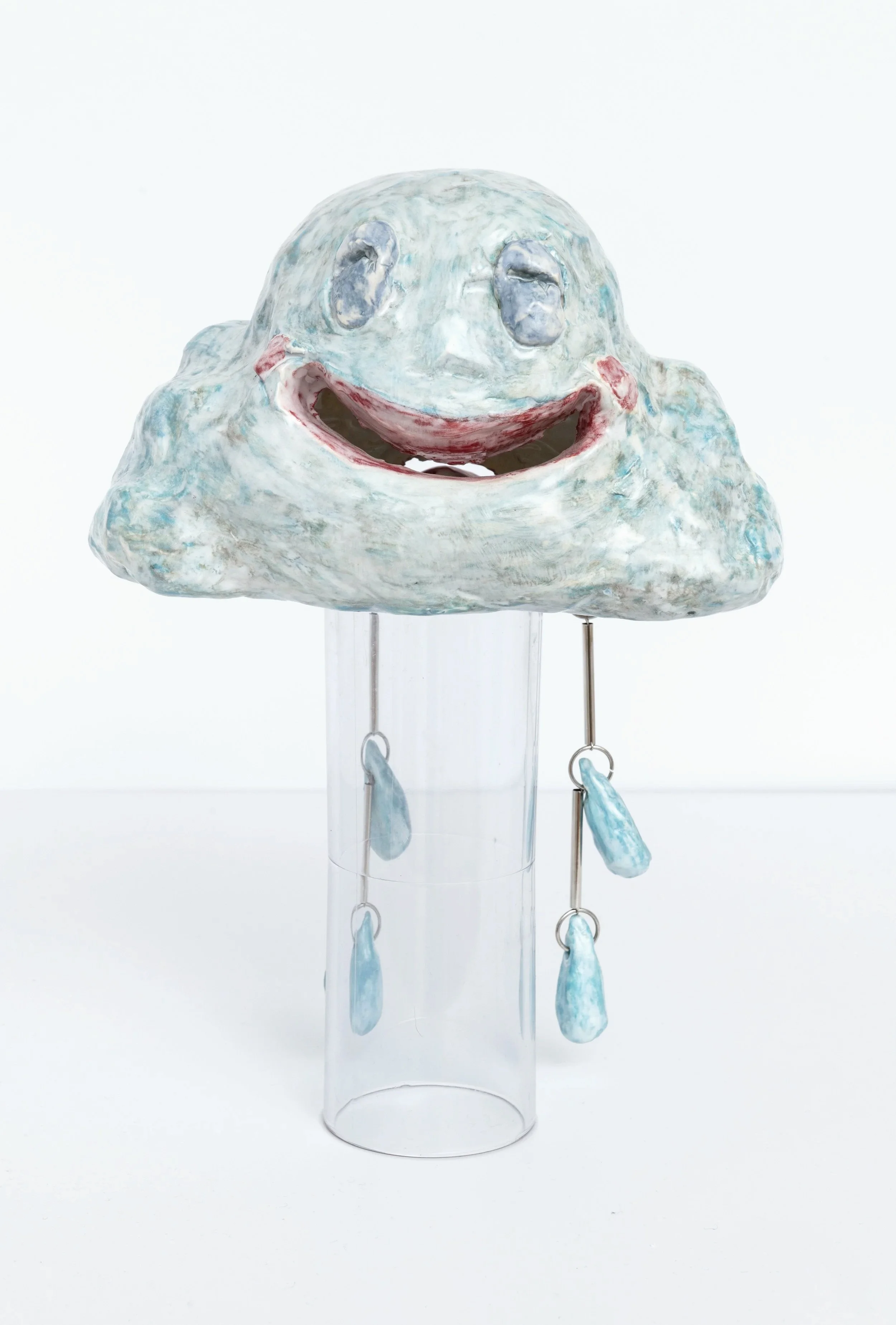 Emotional Weather /Janus Head, Ceramic and metal, 5.5" x 5" x 9" (back view)