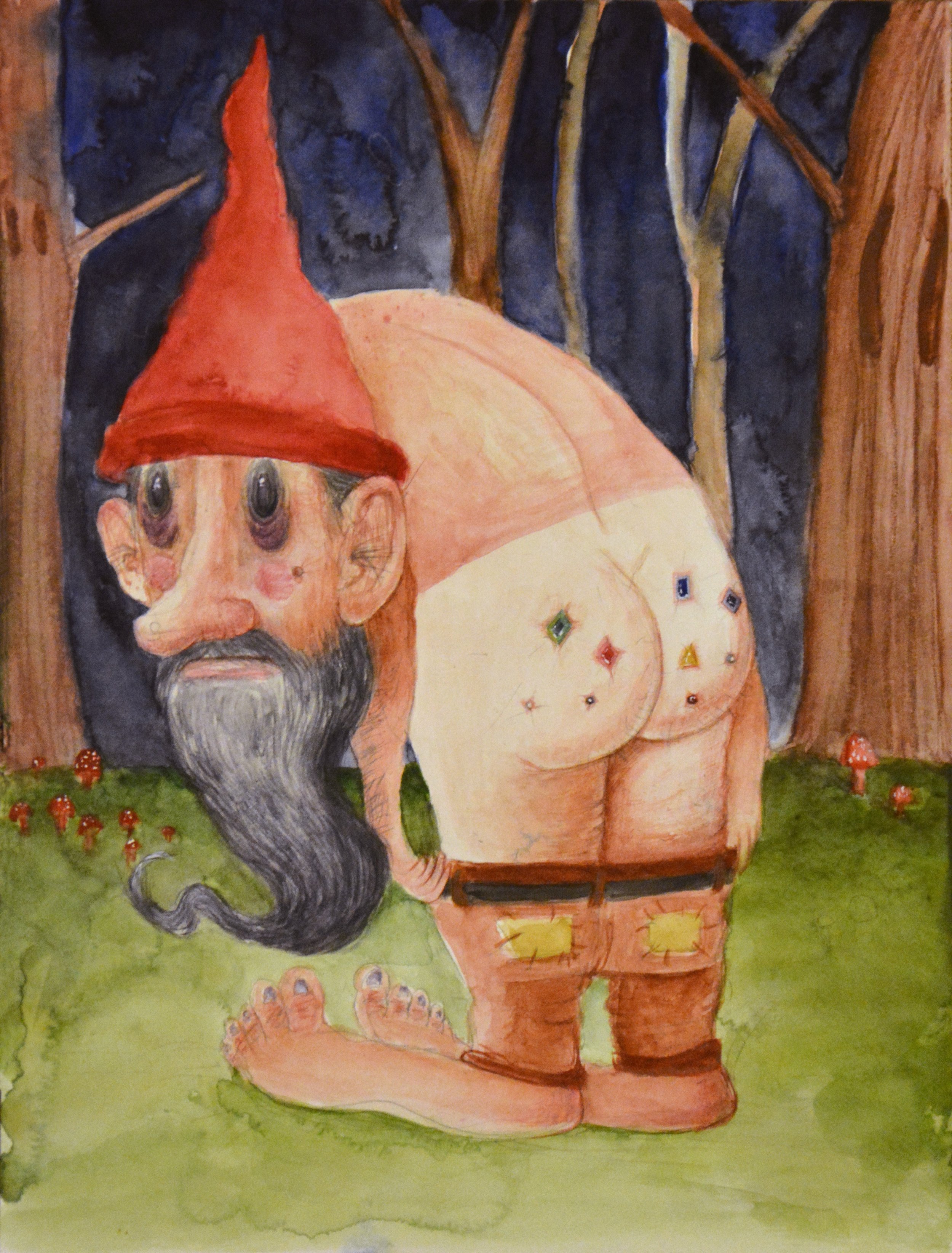 Seek ye the treasure, watercolor on paper, 10" x 8"