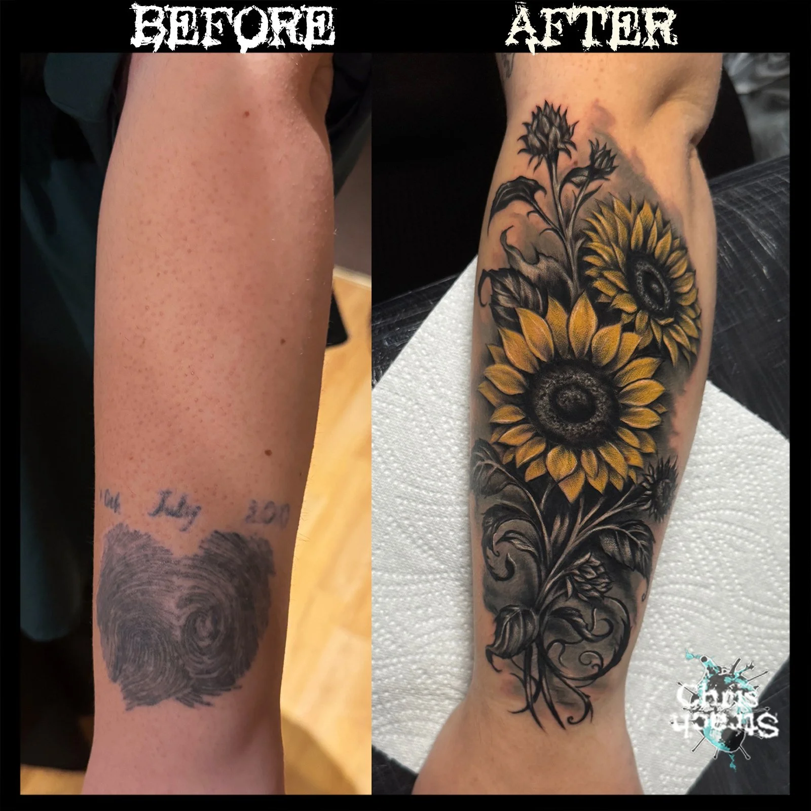 cover-up-sunflowers-flowers-chris-Strach-forbidden-arts-tattoo-york.jpg