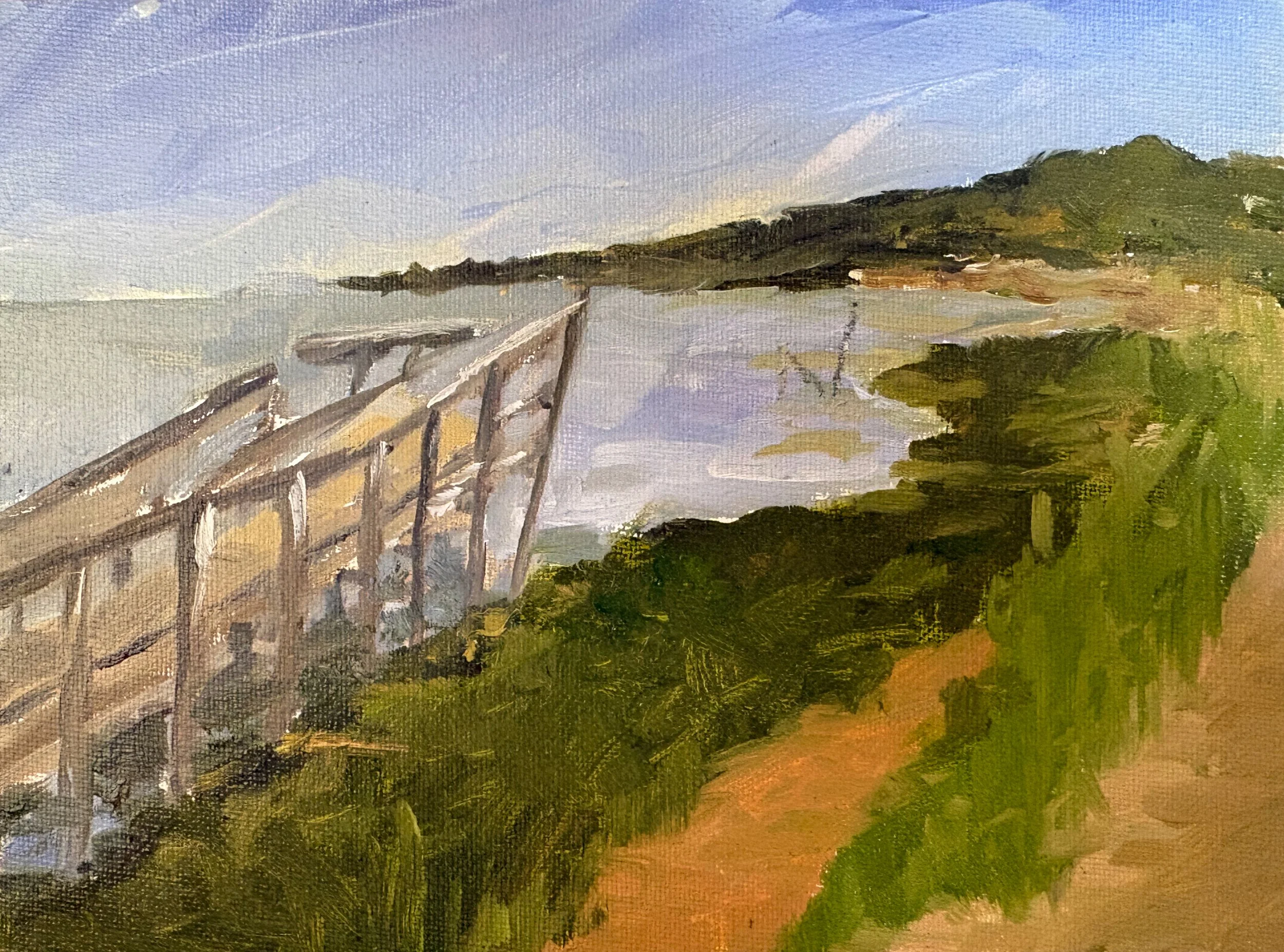Broken Pier (Fire Island), 4"x6", oil on panel, 2026