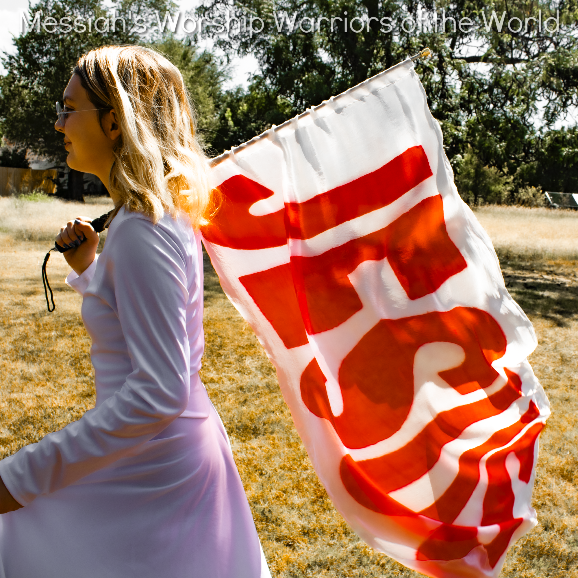 Red & White Jesus Worship Praise Dance Banner