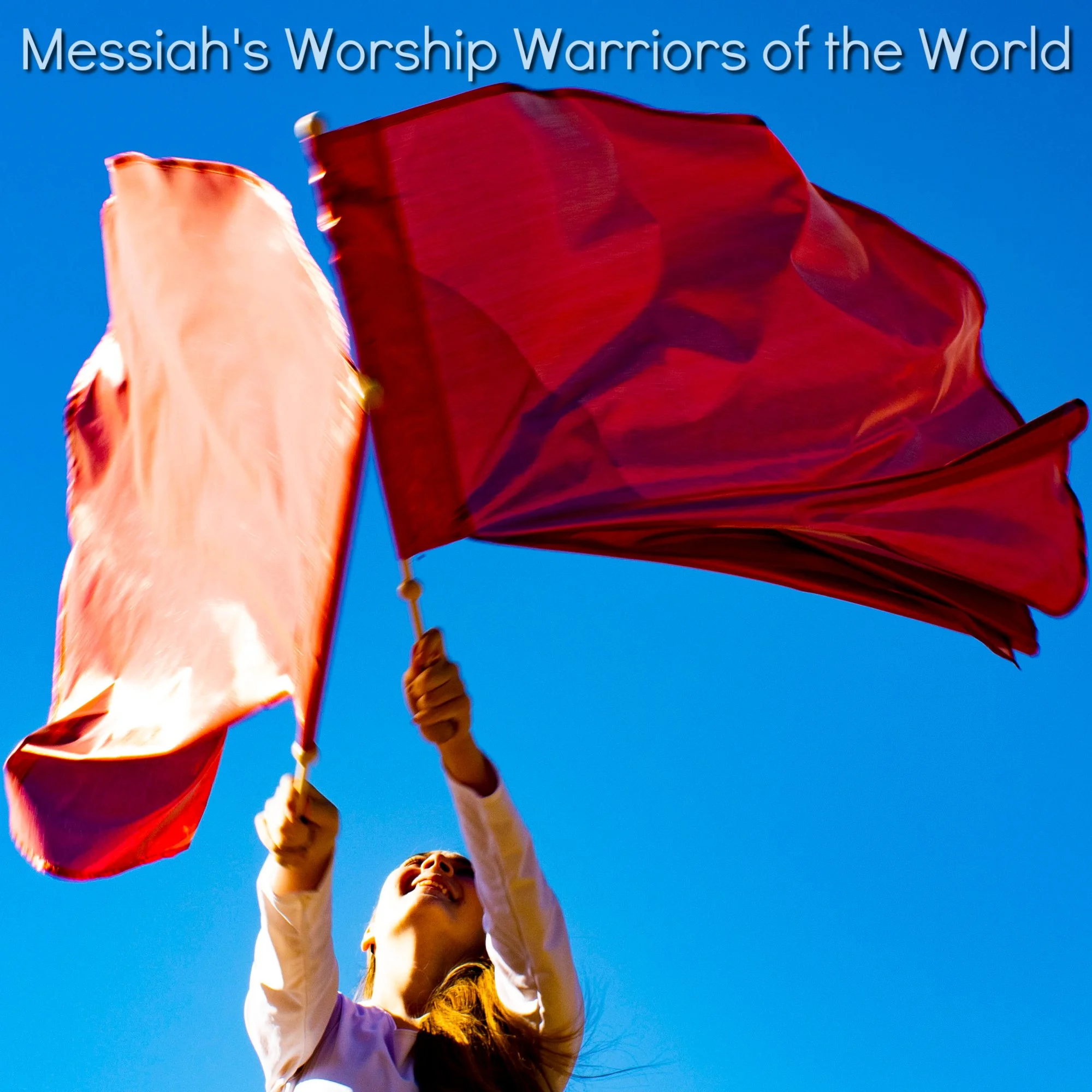 RED SINGLE LAYERED WORSHIP PRAISE DANCE SPIN-TUBE FLAGS TABERNACLES EDITION