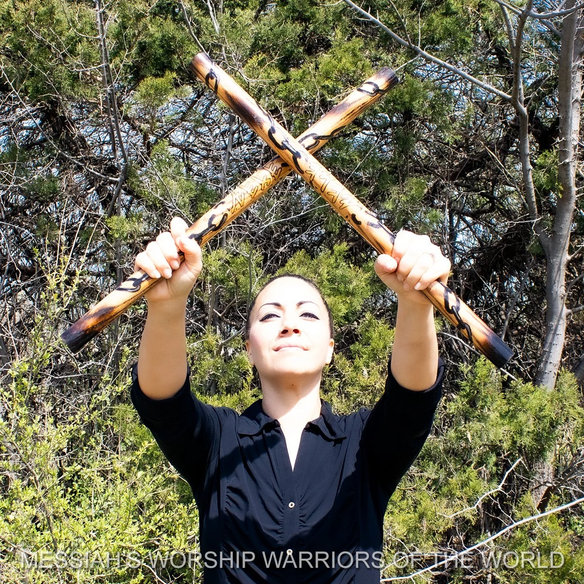 Chain Breaker Prophetic Sacred Worship Prayer Dance Mattah Sticks for Worship Warfare & Intercession (Set of 2)