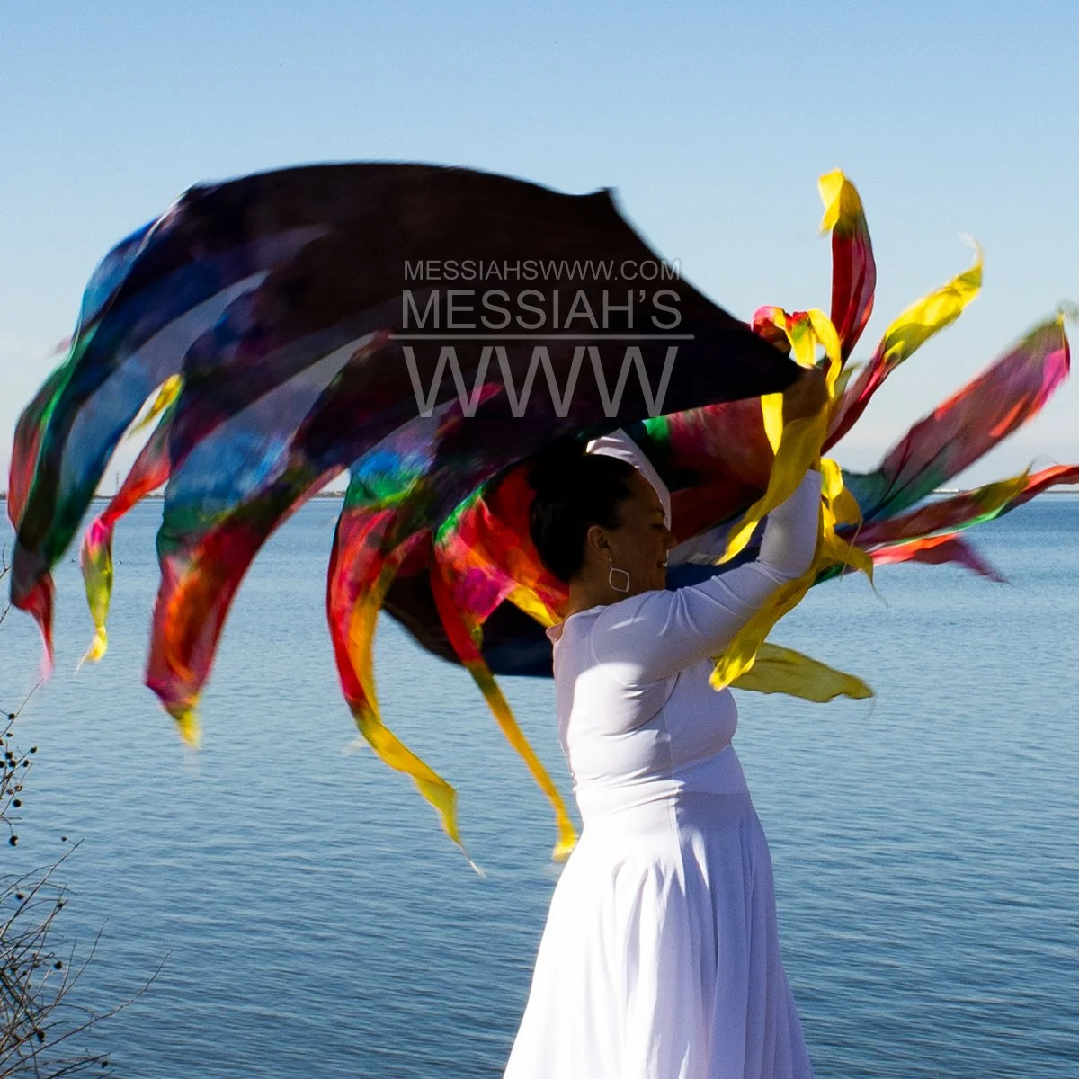 JOSEPH'S MANTLE PROPHETIC DANCE WORSHIP DANCE PRAISE LARGE SILK DYED SWING FLAGS