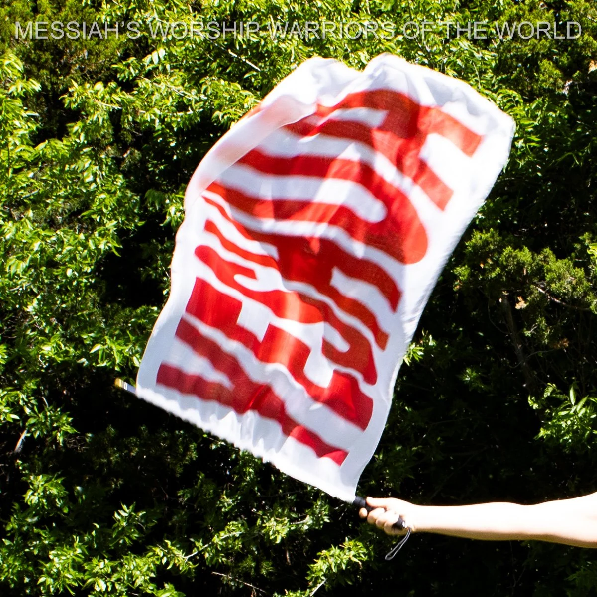 Red & White Yeshua Worship Praise Dance Banner