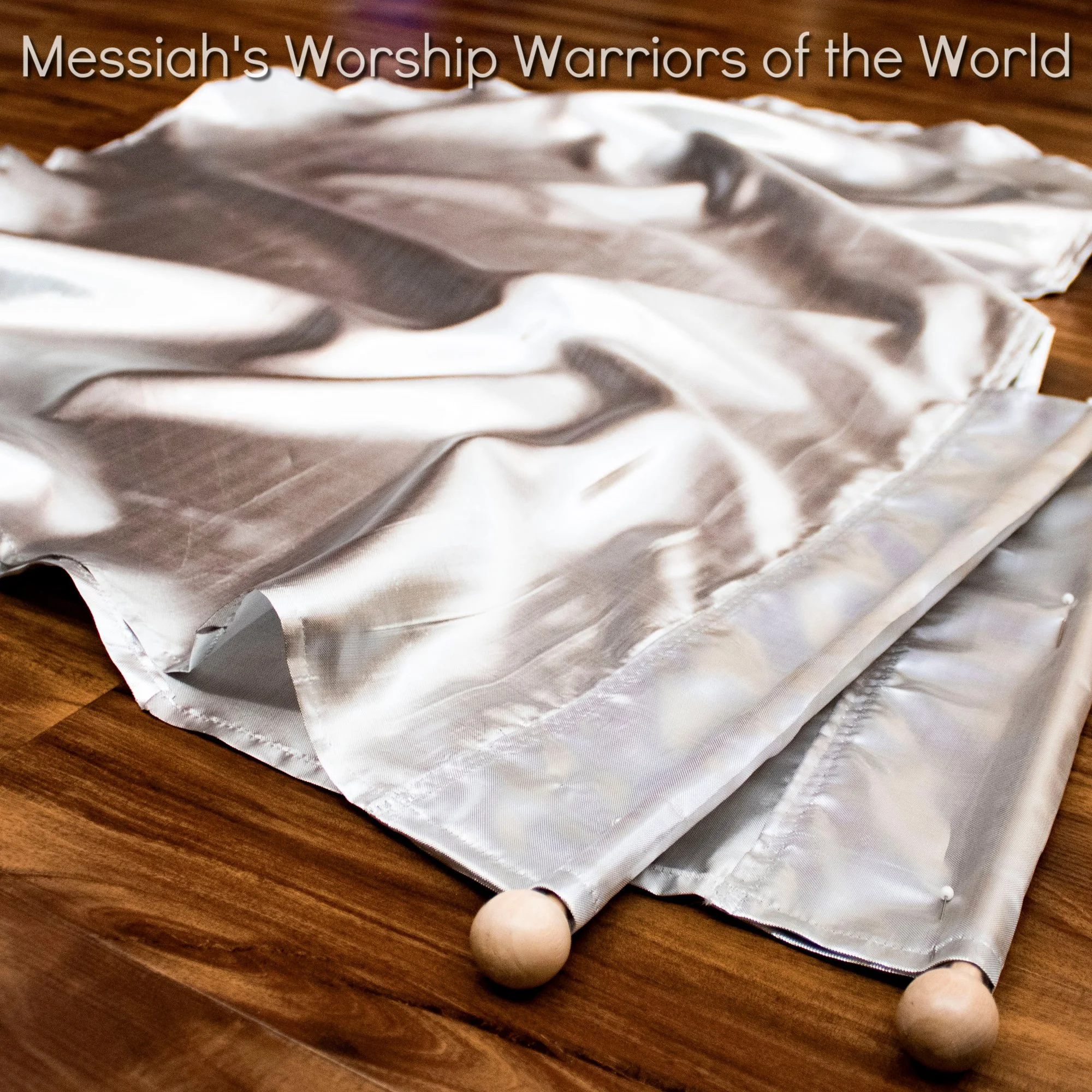 SILVER SINGLE LAYERED WORSHIP PRAISE DANCE SPIN-TUBE FLAGS