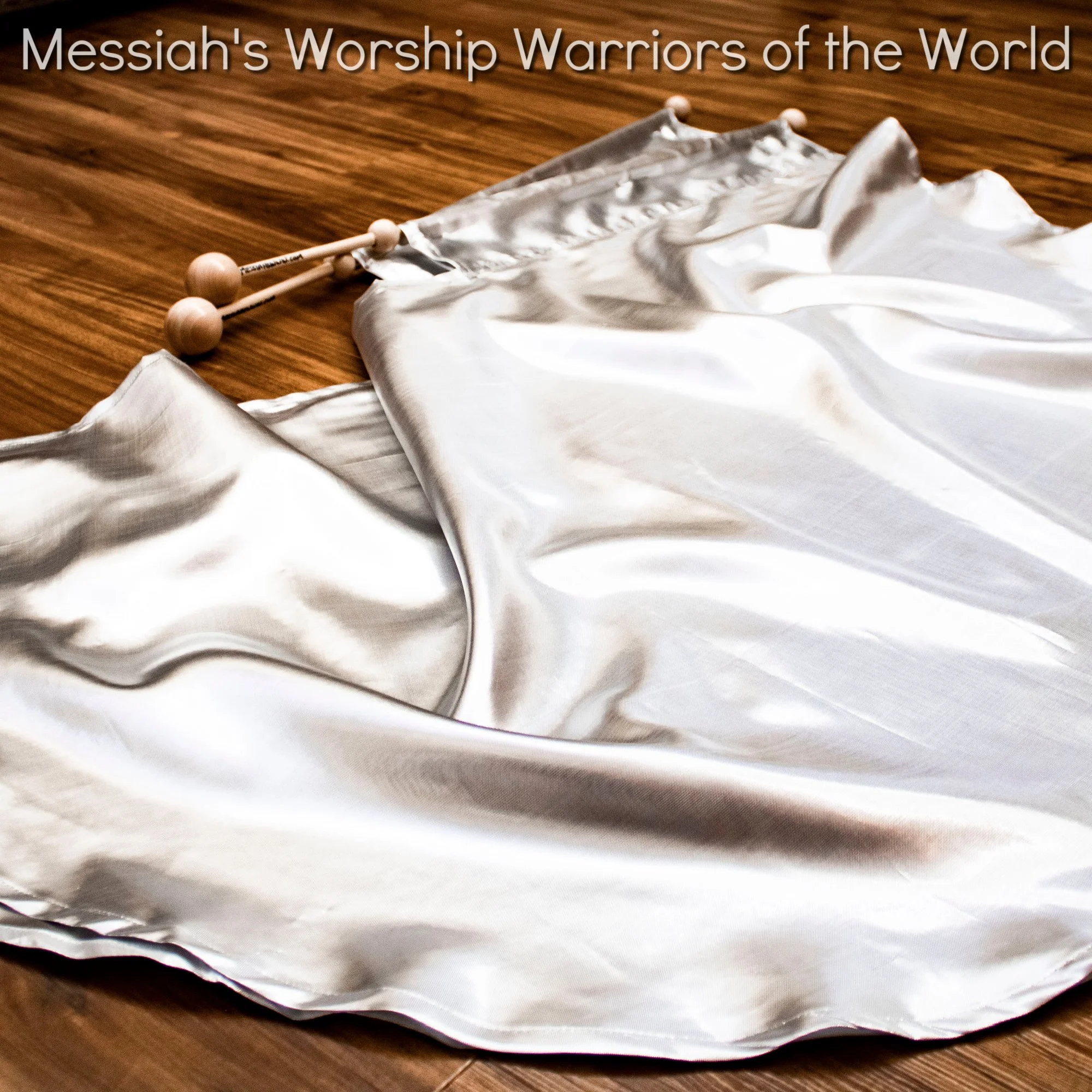 SILVER SINGLE LAYERED WORSHIP PRAISE DANCE SPIN-TUBE FLAGS