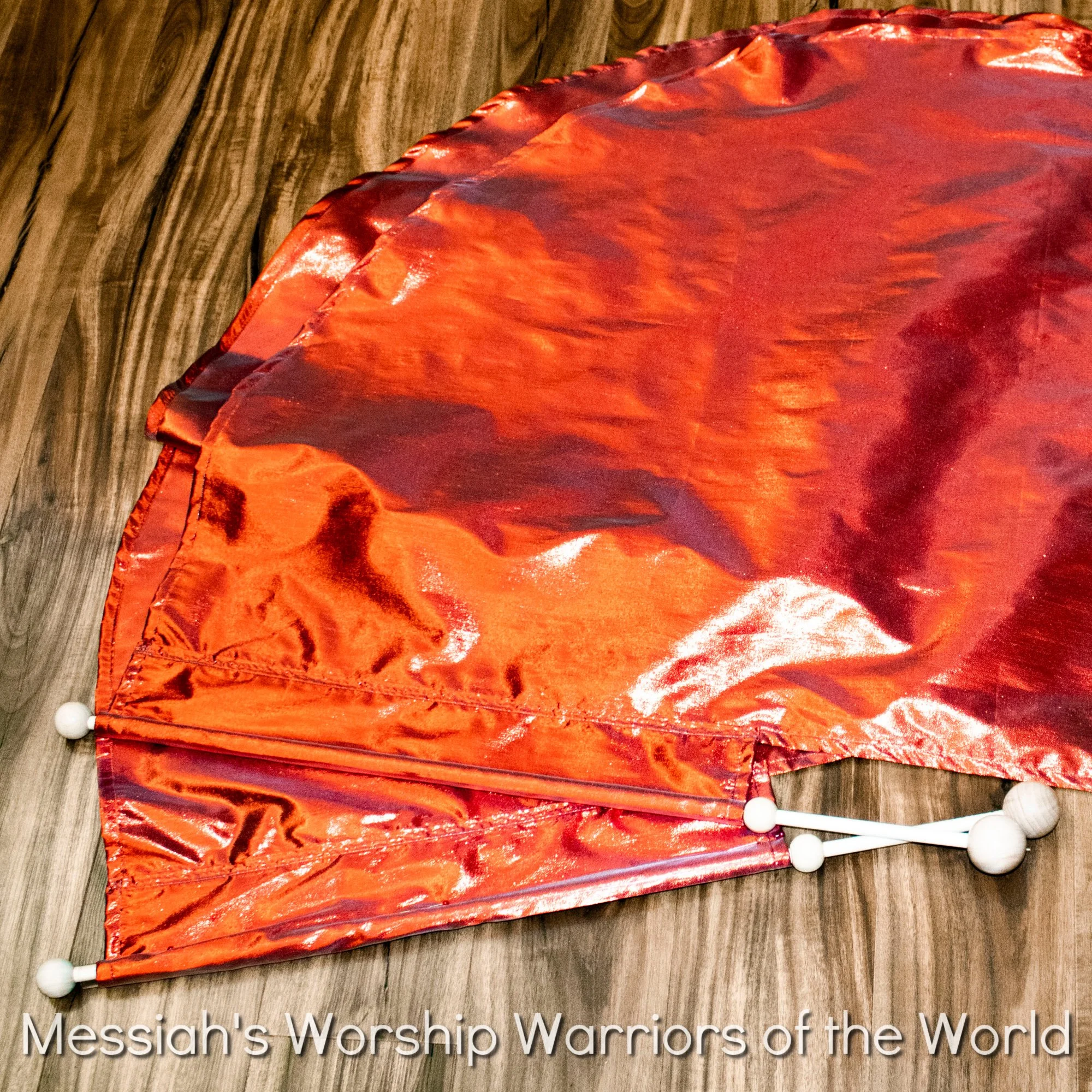 RED SINGLE LAYERED WORSHIP PRAISE DANCE SPIN-TUBE FLAGS TABERNACLES EDITION