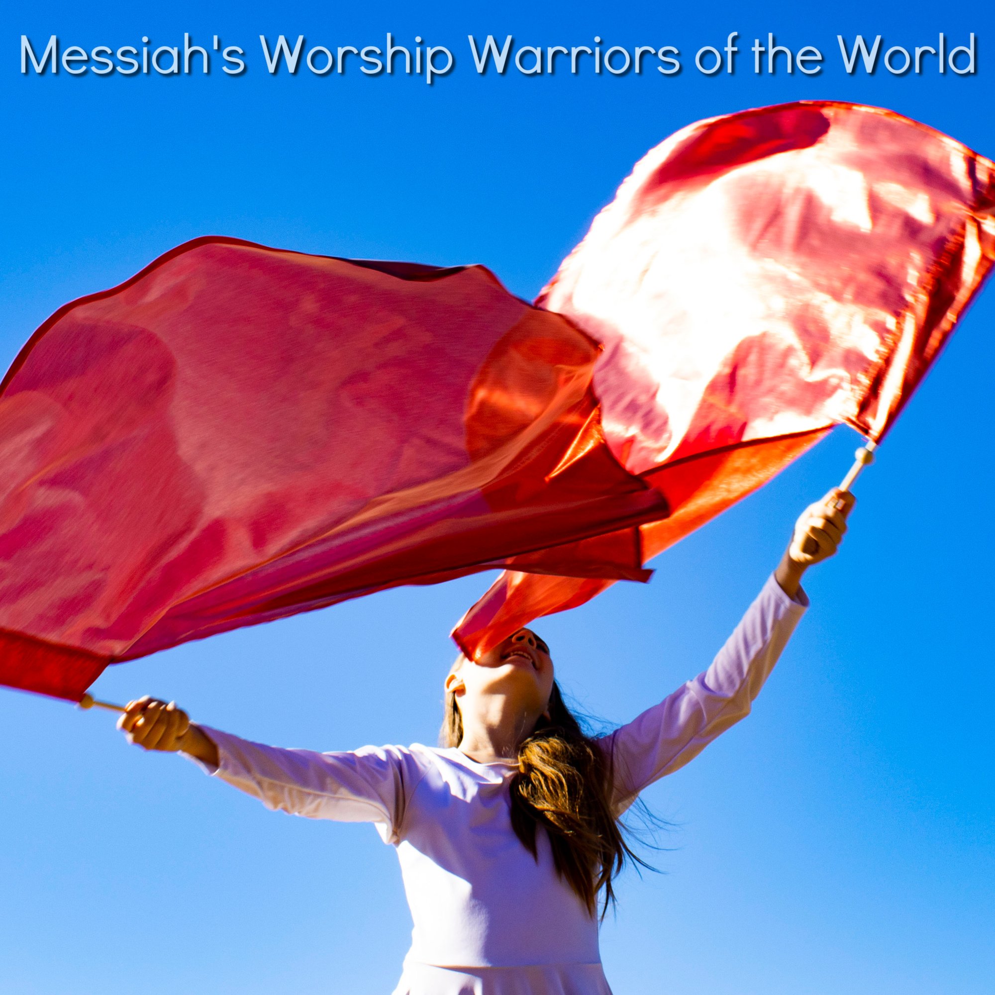 RED SINGLE LAYERED WORSHIP PRAISE DANCE SPIN-TUBE FLAGS TABERNACLES EDITION