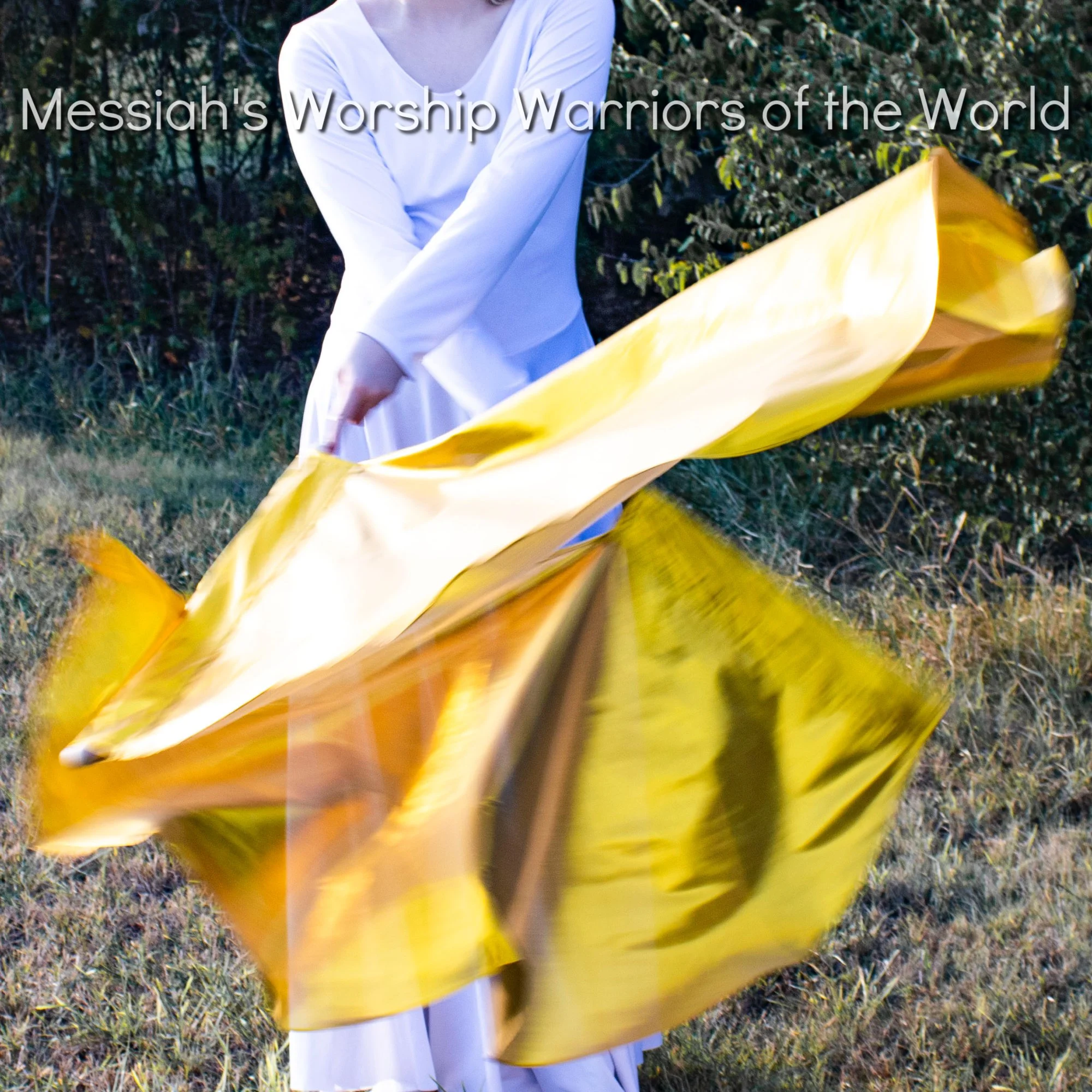 Vibrant Yellow Gold Single Layered Worship Praise Dance Spin Flags Tabernacles Edition Set of 2 RODS INCLUDED. Gold represents the Glory of God and wealth in the Bible.