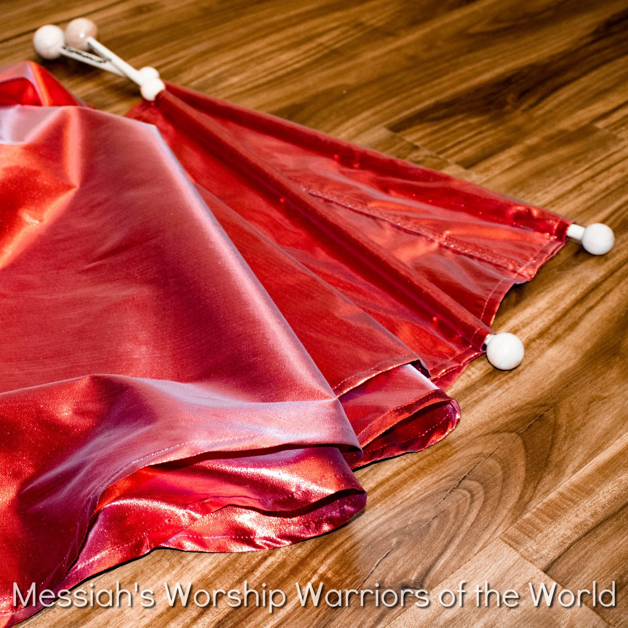 RED SINGLE LAYERED WORSHIP PRAISE DANCE SPIN-TUBE FLAGS TABERNACLES EDITION