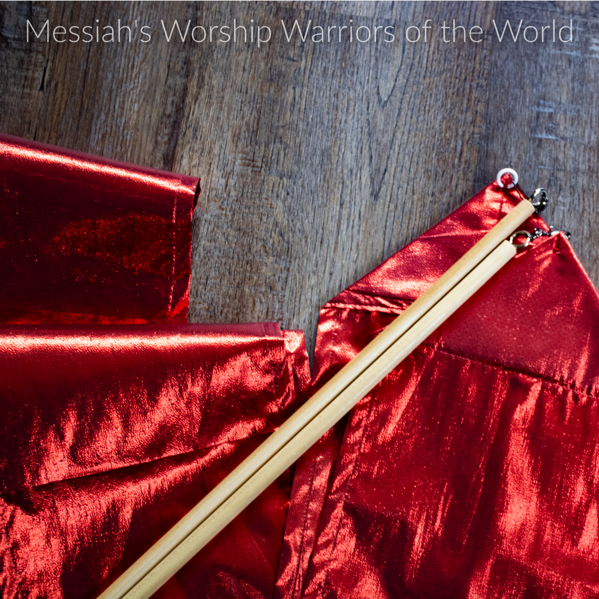 Red worship streamers. Red represents the blood of Christ, love, and passion.
