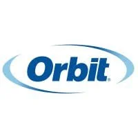 Orbit logo with blue text and swoosh design