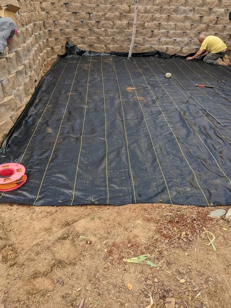 Residential gravel installation on Blancett Drive in Aztec NM by Priddy Landscaping and Irrigation