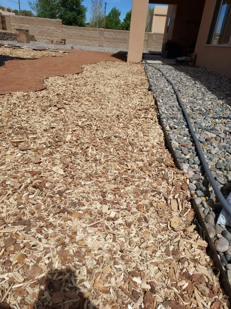 Commercial gravel installation completed in Farmington NM by Priddy Landscaping and Irrigation