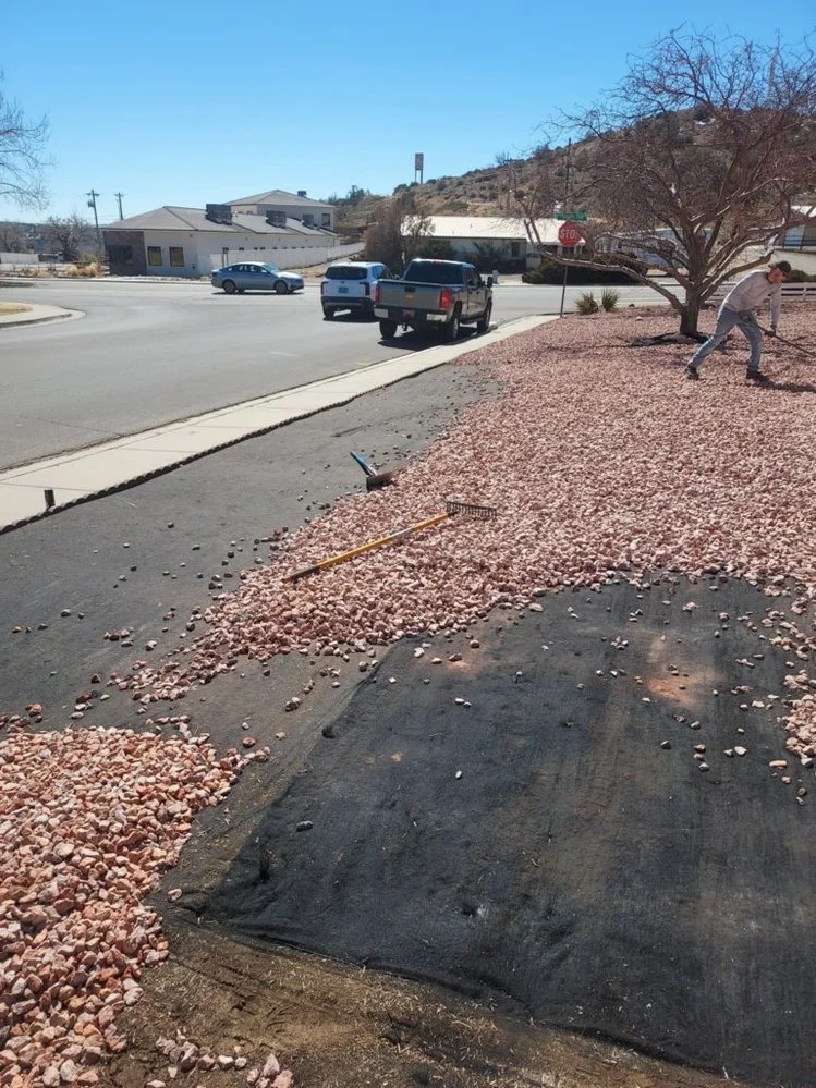 Gravel yard transformation completed near Via Del Oro Drive loop in Farmington NM