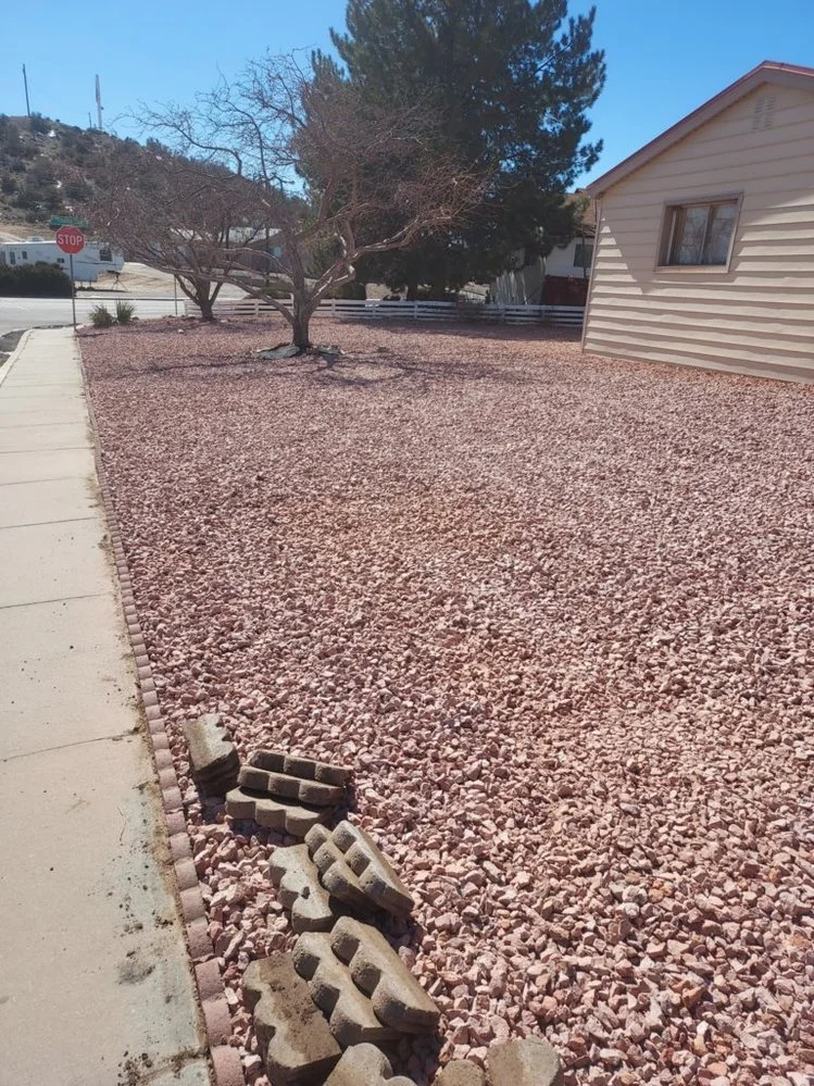 Gravel driveway replacement finished near Naples Drive by Priddy Landscaping and Irrigation in Farmington NM