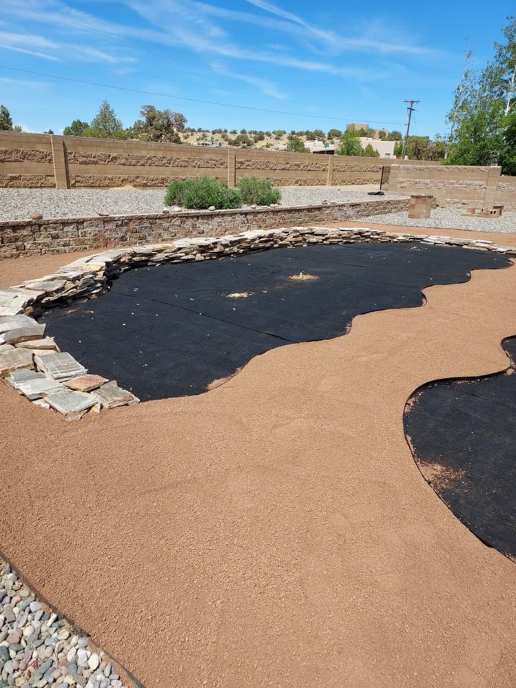 Residential gravel installation on Auburn Drive in Farmington NM by Priddy Landscaping and Irrigation