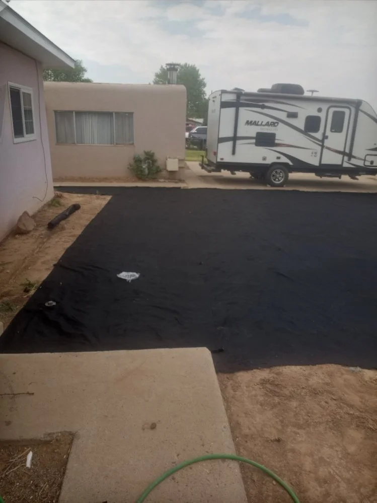 Gravel yard installation on Mangum Road in Bloomfield NM by Priddy Landscaping and Irrigation