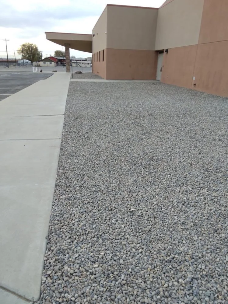 Residential gravel installation on Kirby Street in Bloomfield NM by Priddy Landscaping and Irrigation