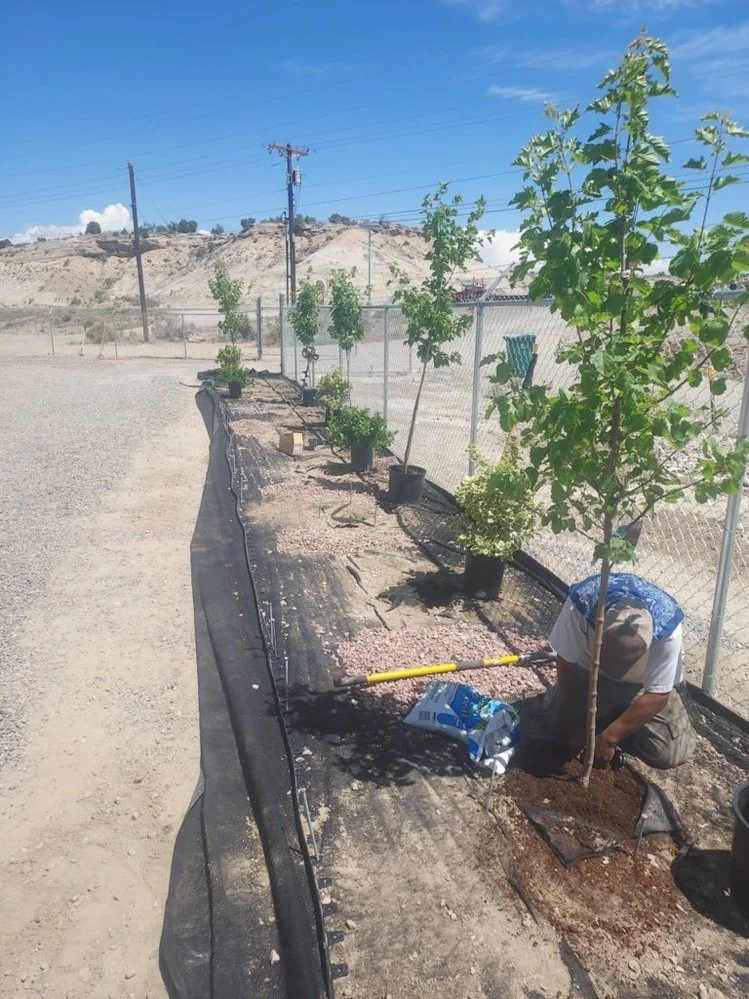 Gravel driveway replacement completed near Club House Drive in Farmington NM by Priddy Landscaping and Irrigation