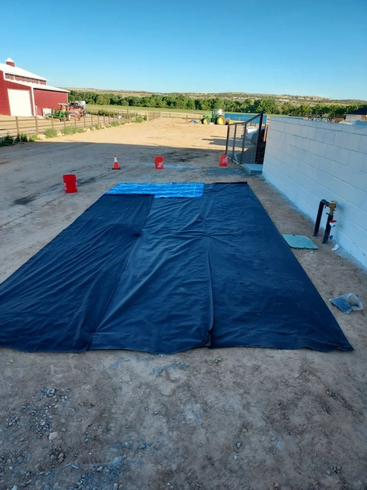 Front yard gravel refresh completed by Priddy Landscaping and Irrigation along Tuscany Way in Farmington NM