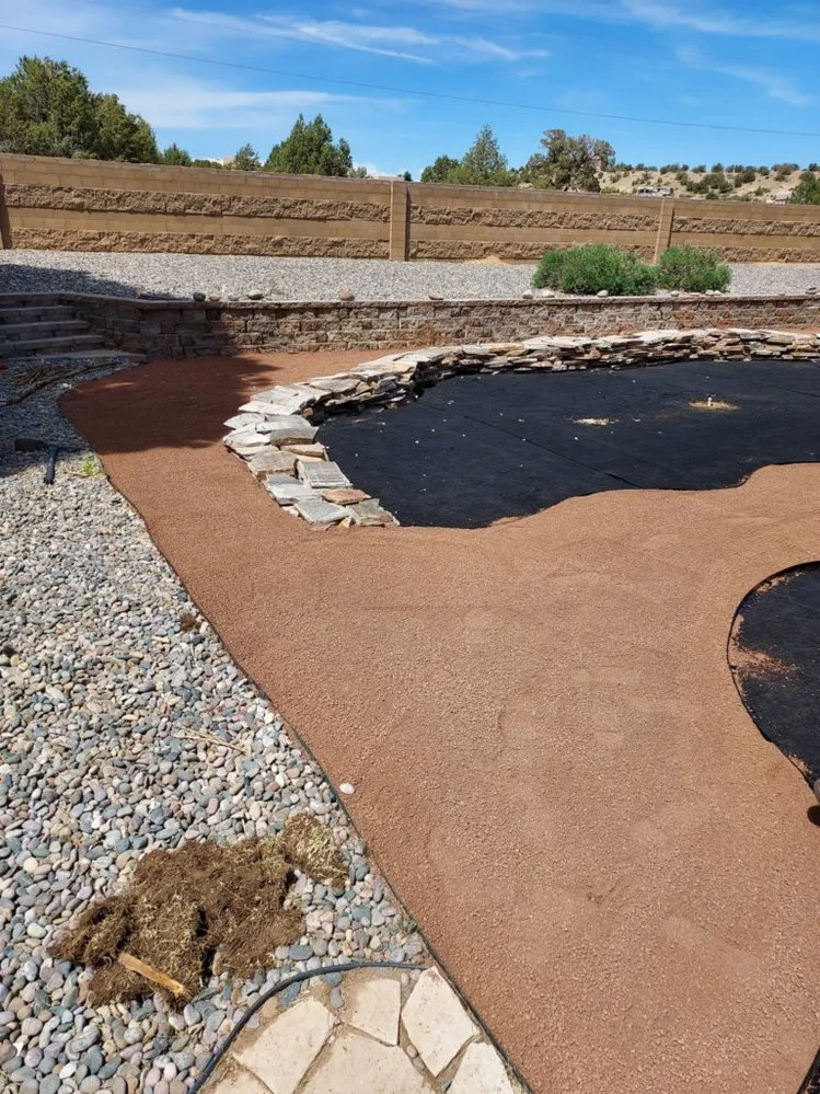 Gravel installation completed on Anasazi Drive in Aztec NM by Priddy Landscaping and Irrigation