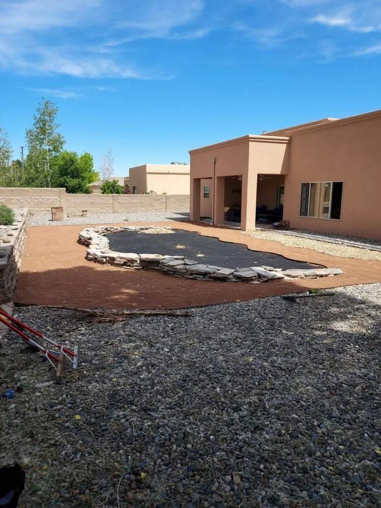 Gravel yard transformation completed near Mesa Drive in the golf-course area of Farmington NM