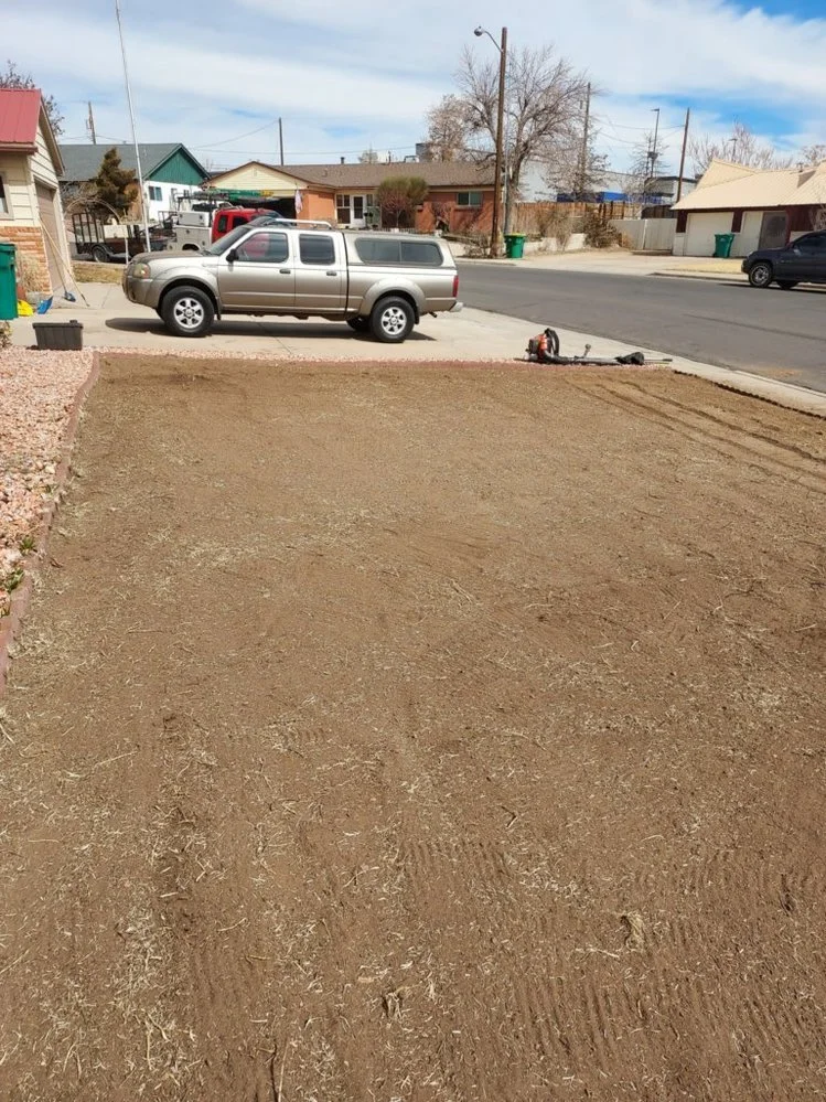 Residential gravel installation on Kirby Street in Bloomfield NM by Priddy Landscaping and Irrigation