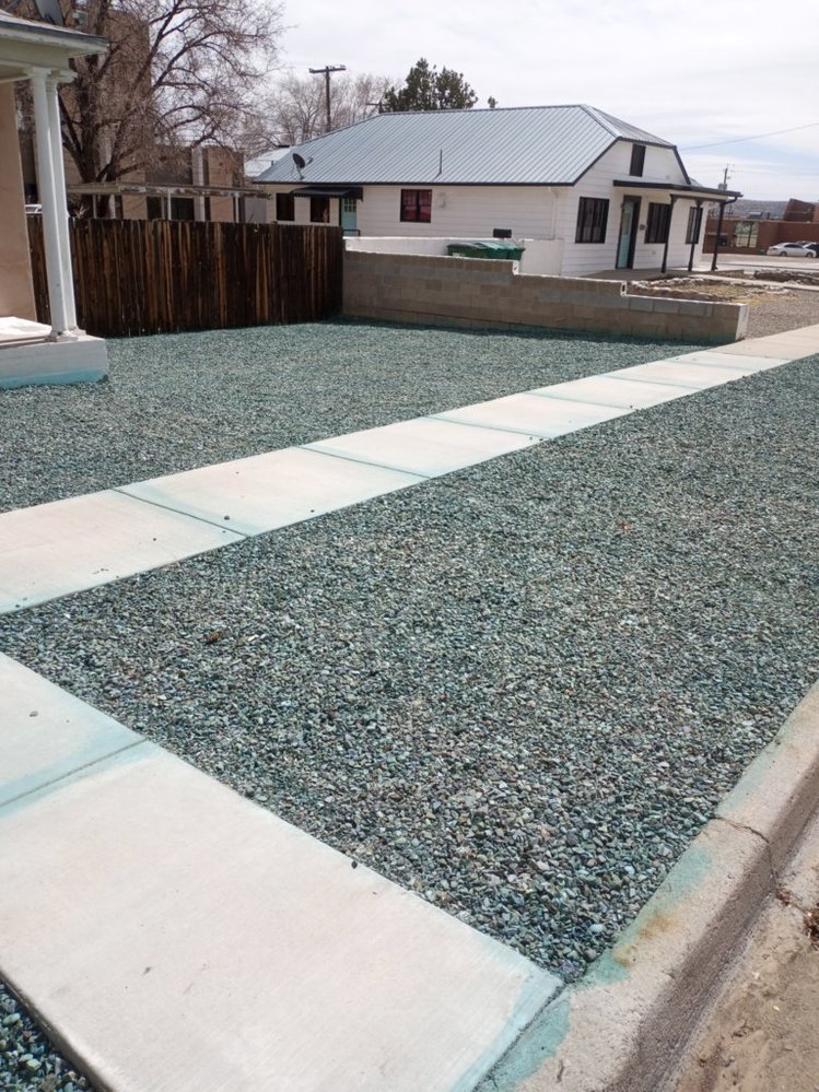 Decorative gravel yard completed near Vista Del Rio Court in Farmington NM