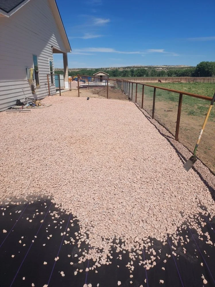 Gravel yard transformation completed near Mesa Drive in the golf-course area of Farmington NM