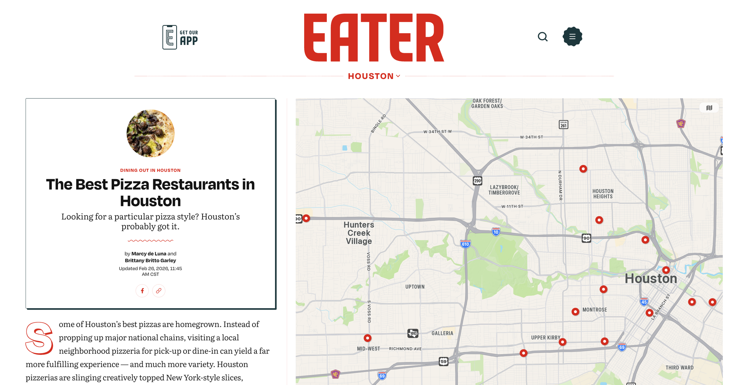 Eater, Best Pizza Restaurants in Houston