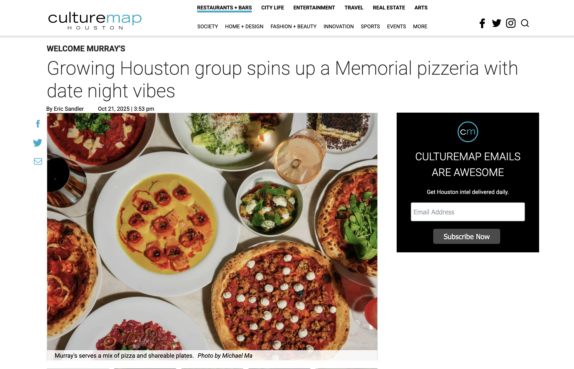 CultureMap, Growing Houston group spins up a Memorial pizzeria with date night vibes