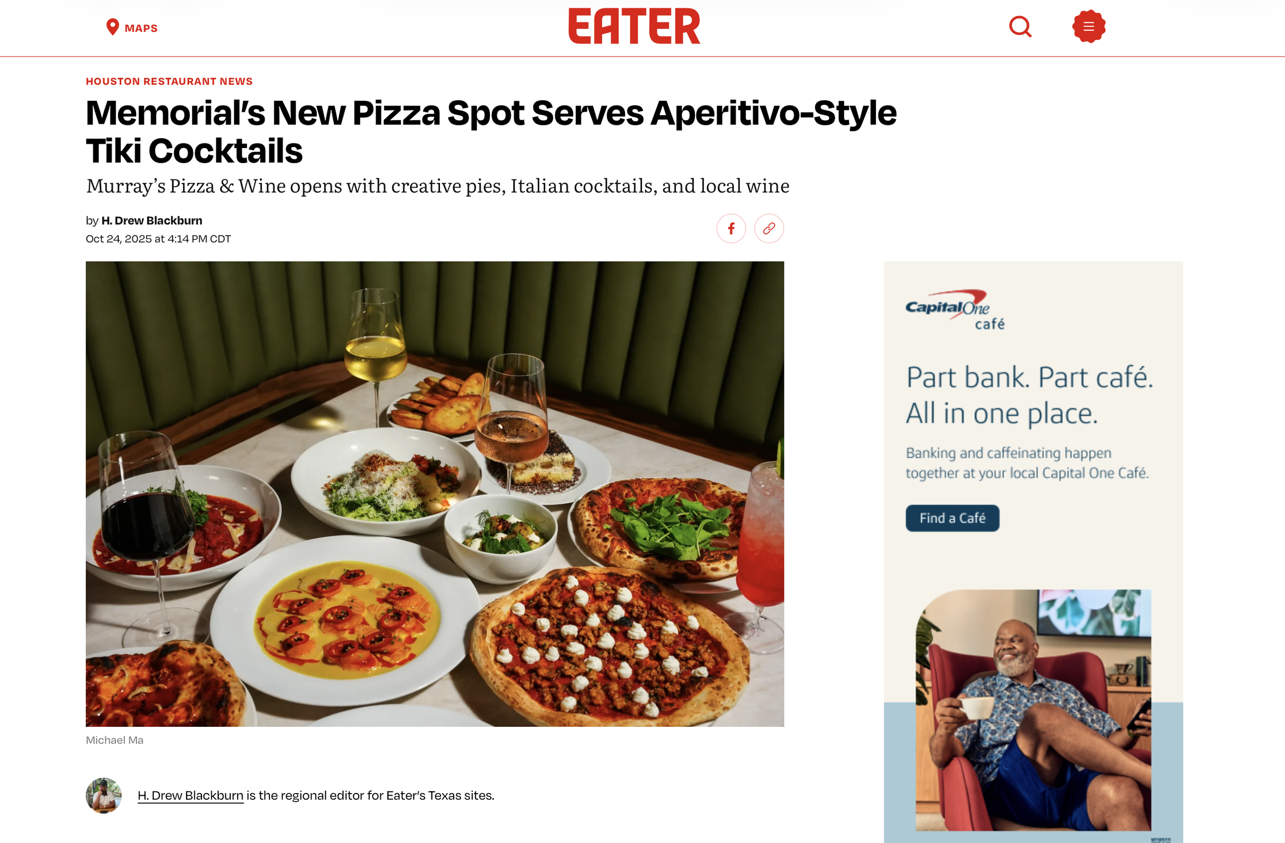 Eater, Memorial's New Pizza Spot Serves Apertivo-Style Tiki Cocktails