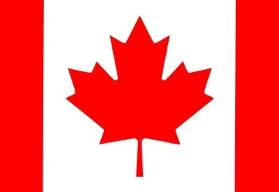 Canadian flag with a red maple leaf in the center.