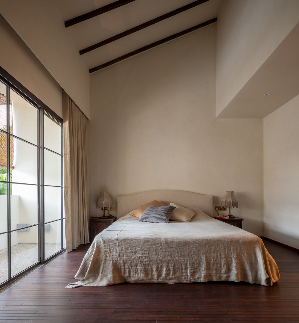 rustic landed home renovation Singapore, limewash wall interior design