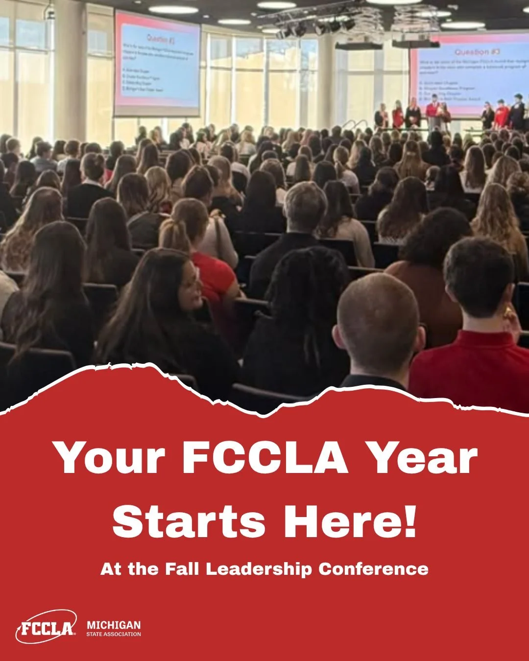 Your FCCLA year starts HERE! ❤️

Michigan FCCLA's Fall Leadership Conference is coming November 6 at Western Michigan University! 🎉

Whether you're a returning member or just beginning your FCCLA journey, this is your chance to connect with leaders 