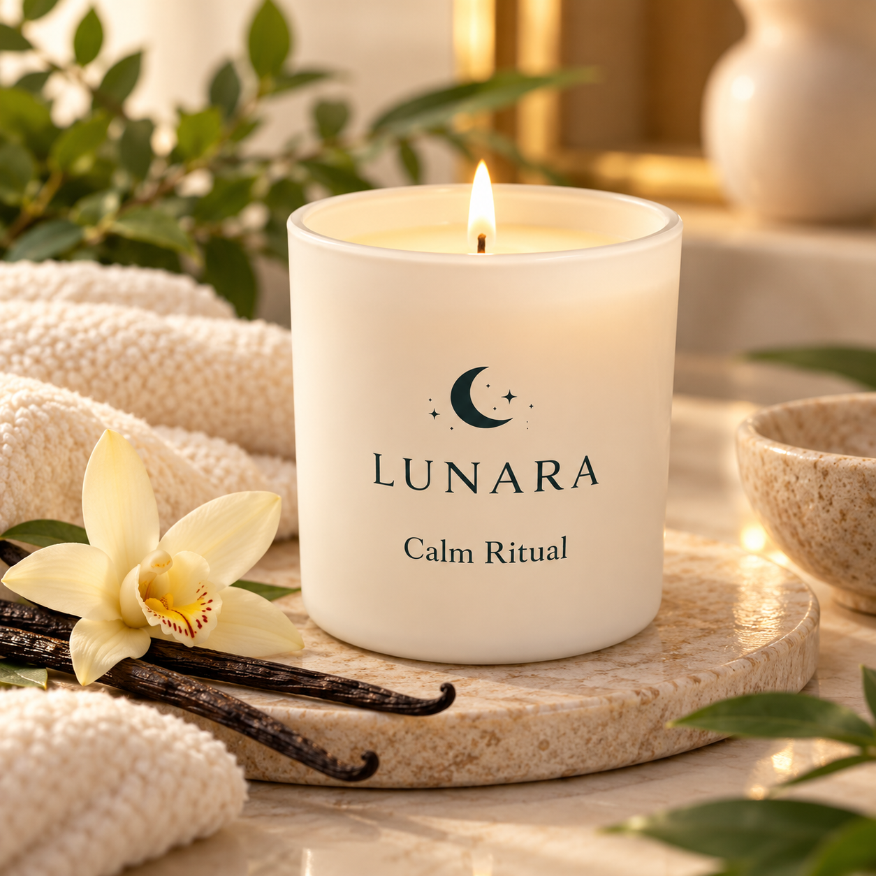 Lunara Calm Ritual Candle Spa Scene.png