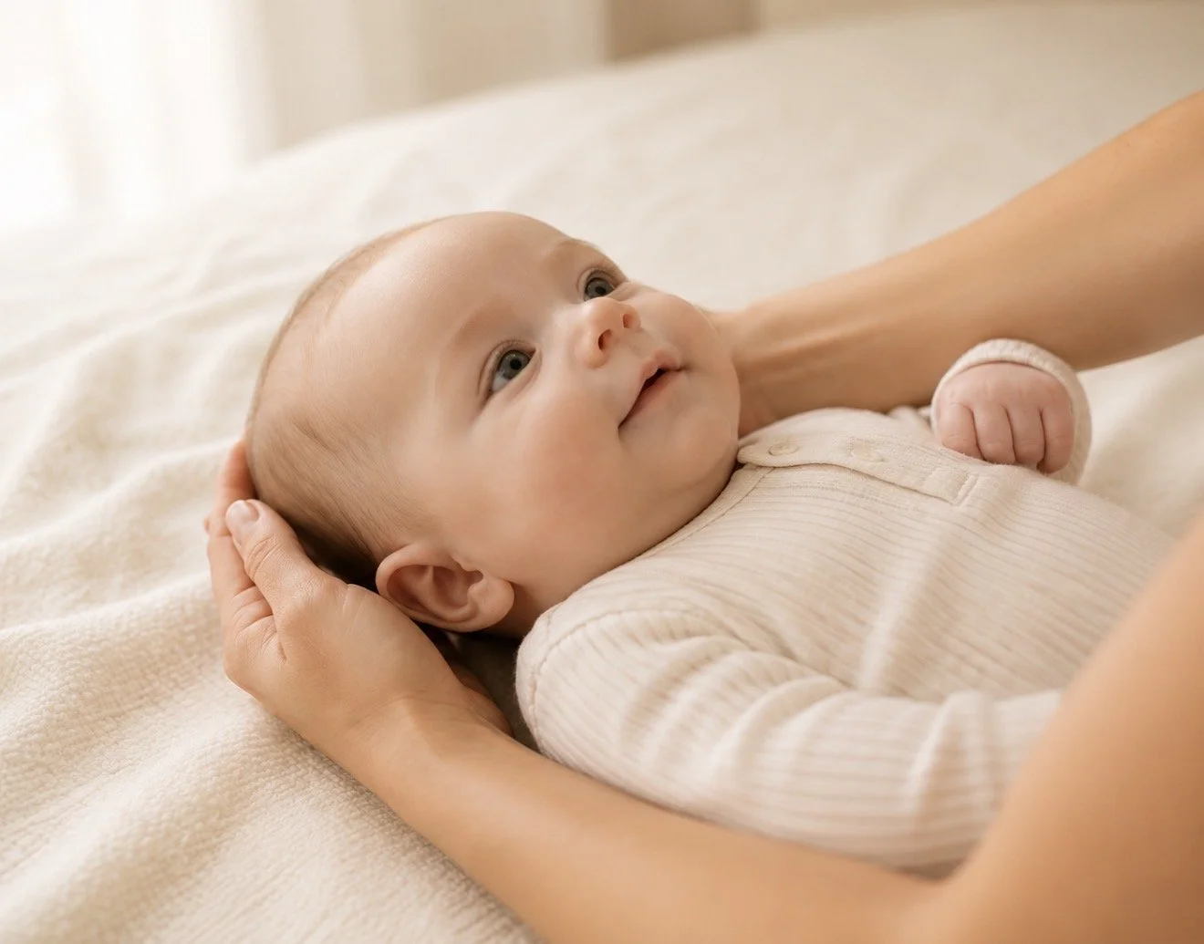 Baby representing gentle pediatric chiropractic care at The Aligned Nest