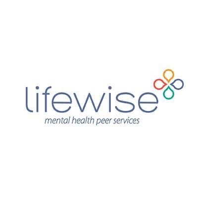 Lifewise logo with interconnected loops and the text 'Lifewise' and 'mental health peer services' below.