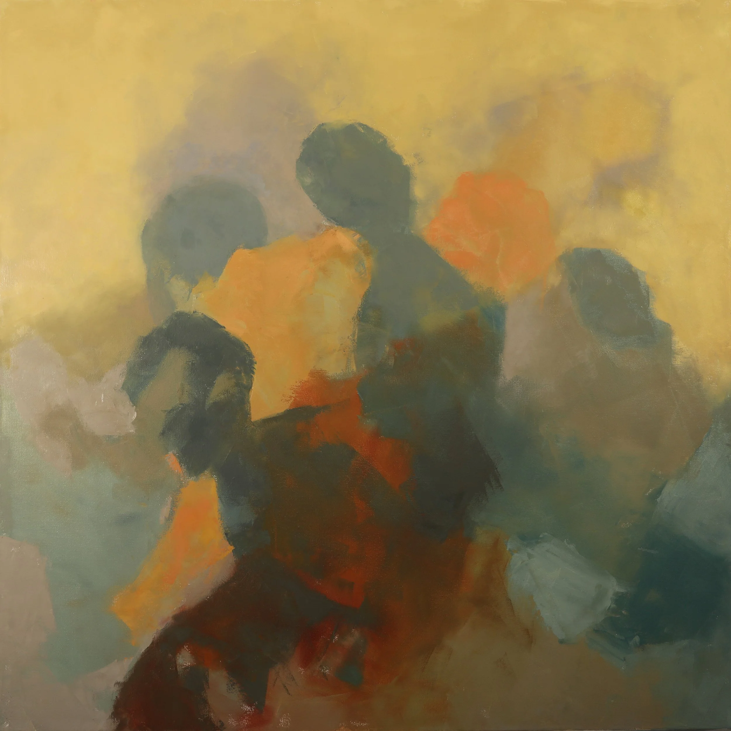 Time to Leave?, oil on canvas, 36" x 36"