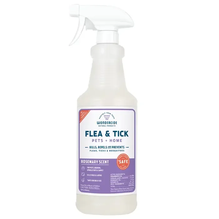 Wondercide Rosemary Flea, Tick & Mosquito Spray 32 oz | Natural Pest Control for Pets & Home